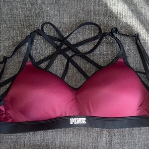 PINK Victoria's Secret Strappy Bra - Pink and Black